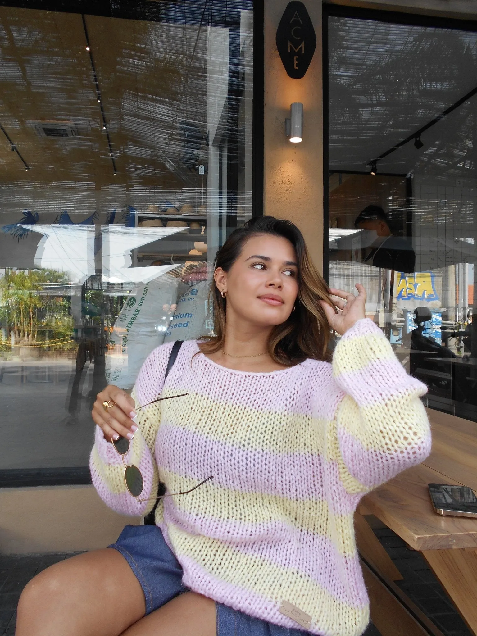 Yellow and Pink Forget Me Not Jumper