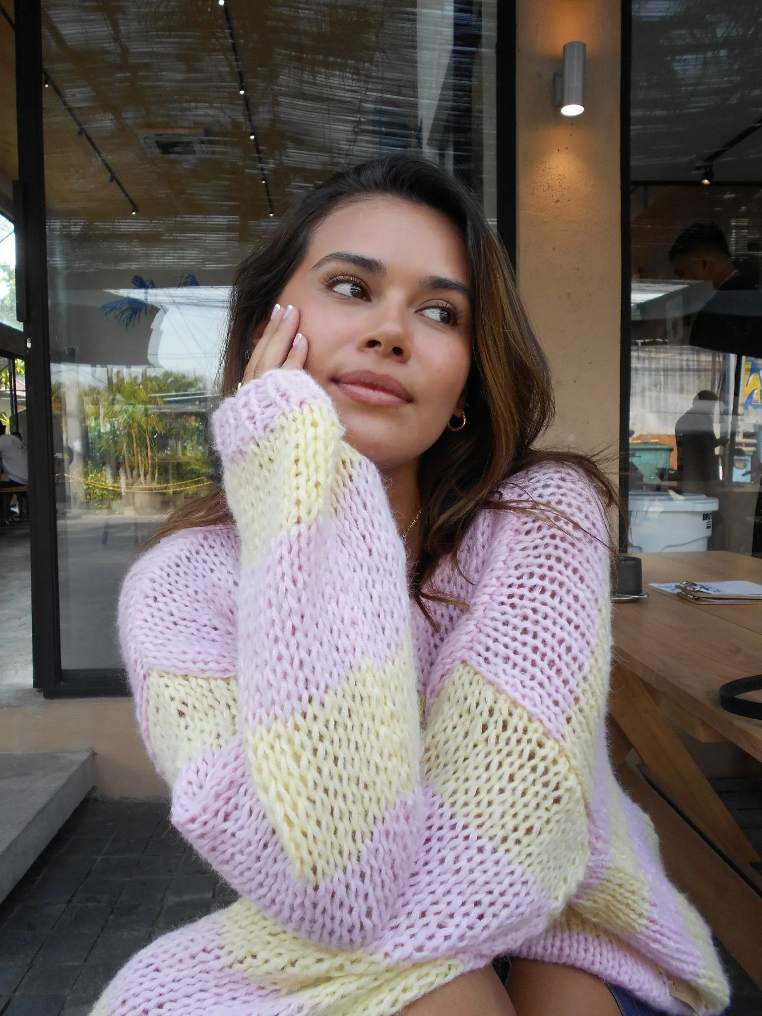 Yellow and Pink Forget Me Not Jumper