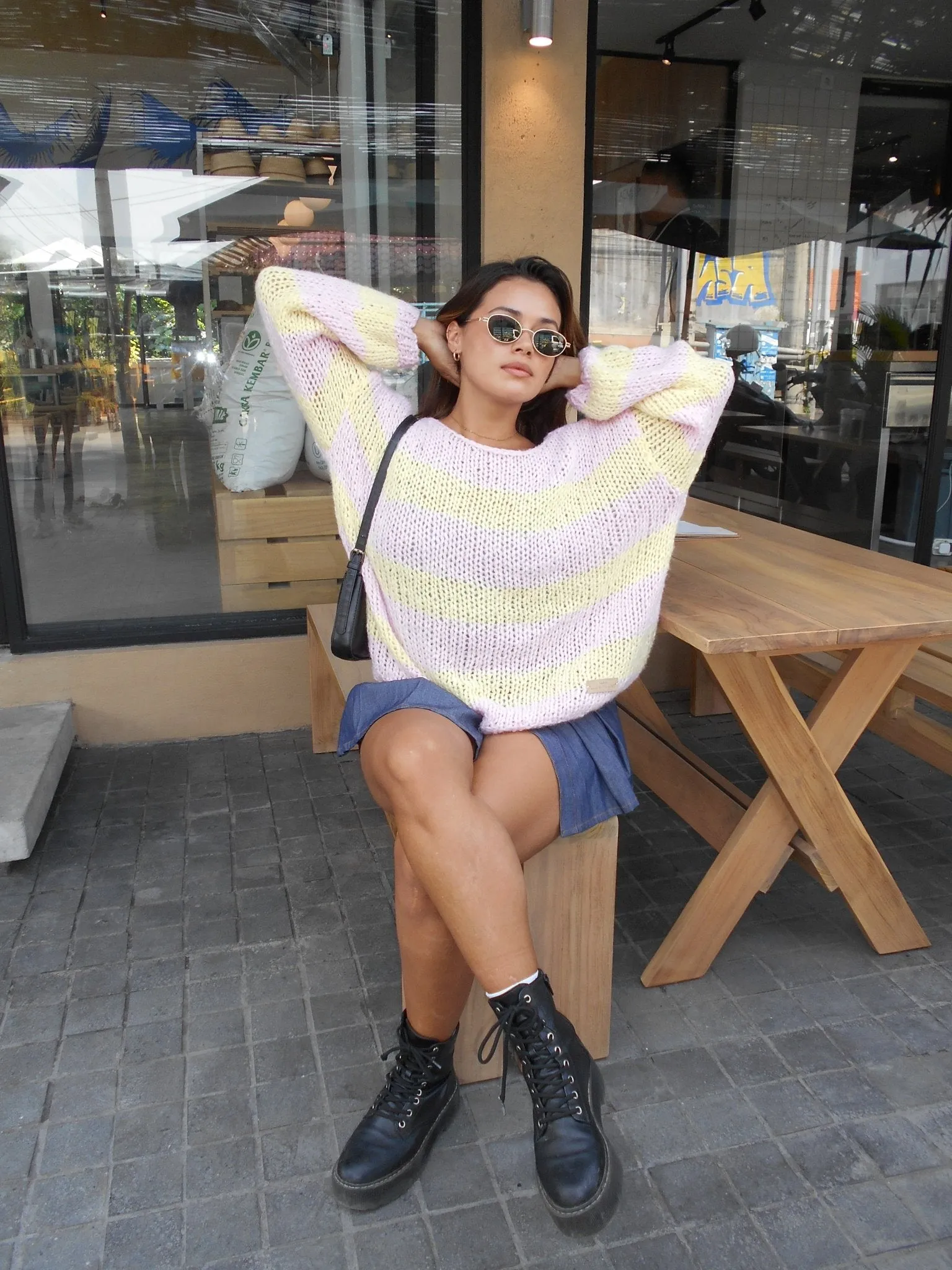 Yellow and Pink Forget Me Not Jumper