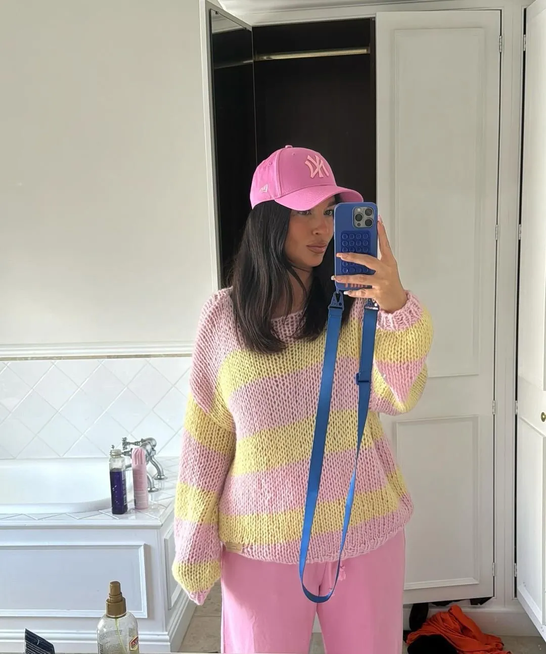 Yellow and Pink Forget Me Not Jumper