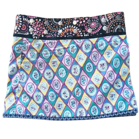 Zand Amsterdam 4 in one Reversible Mini Wrap Skirt Clip Bag Festival Hippie Boho