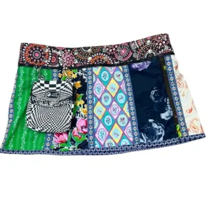 Zand Amsterdam 4 in one Reversible Mini Wrap Skirt Clip Bag Festival Hippie Boho