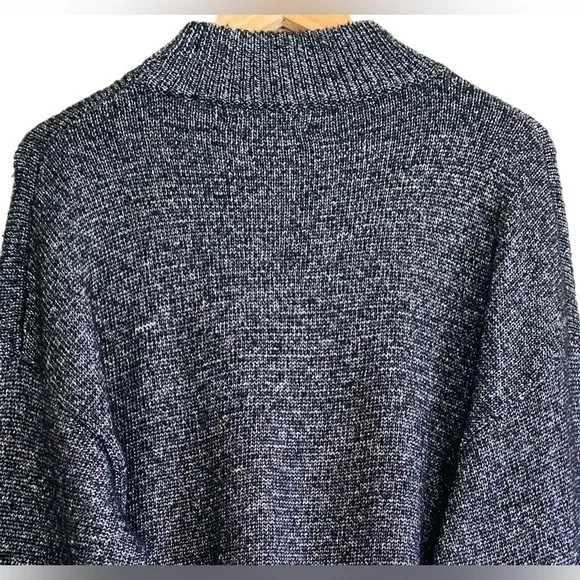 ZARA Knit Mock Neck Festive Oversized Slouchy Metallic Pullover Sweater Size L