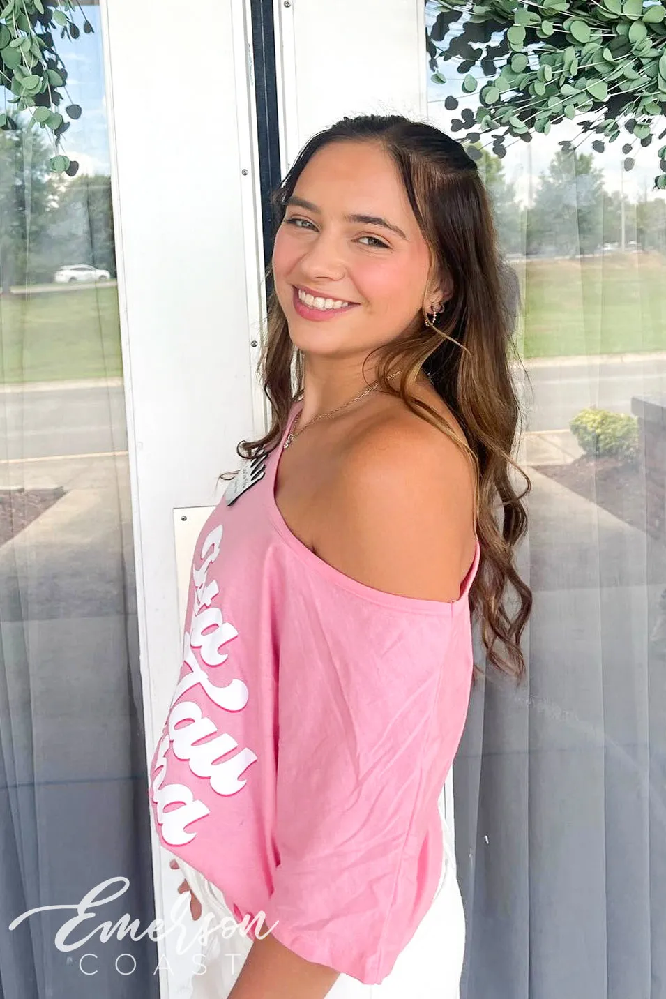 Zeta Tau Alpha Think Pink Custom Slouchy Tee