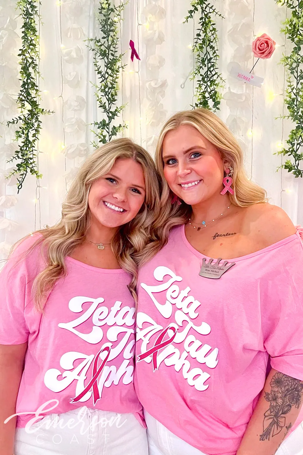 Zeta Tau Alpha Think Pink Custom Slouchy Tee