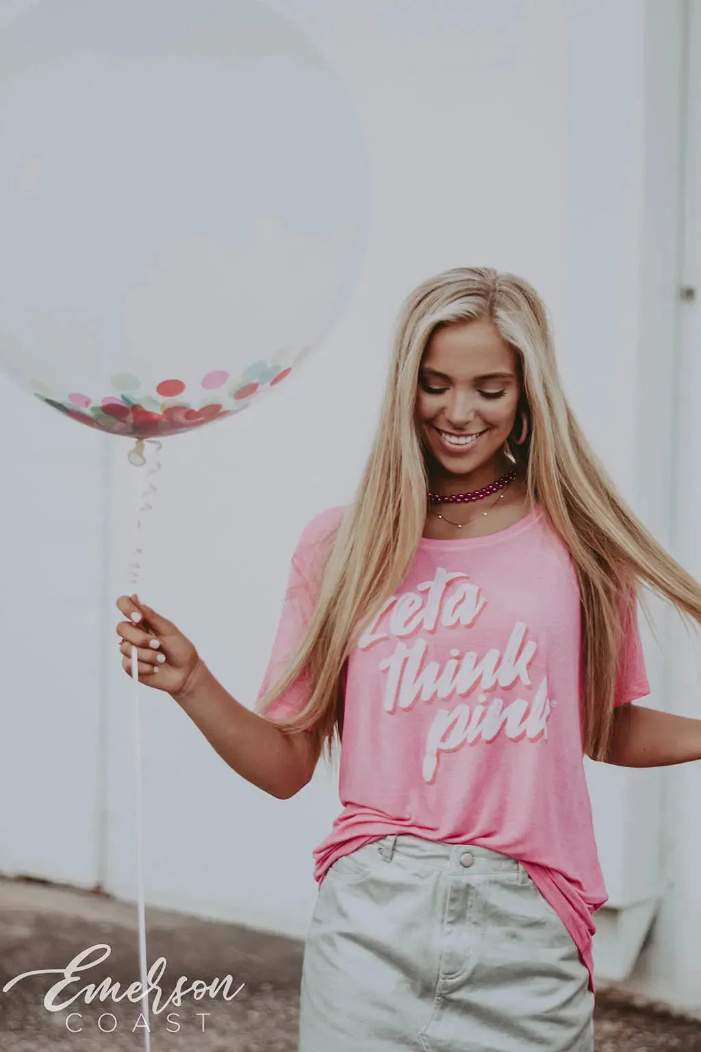 Zeta Tau Alpha Think Pink Loose Tshirt