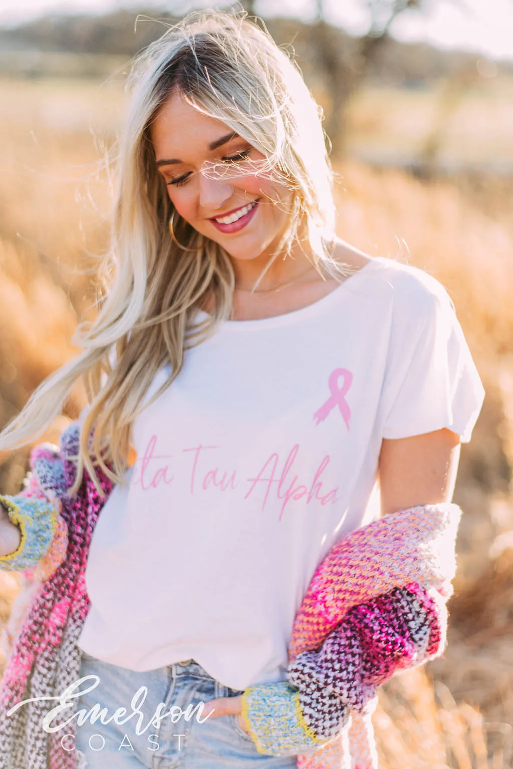 Zeta Tau Alpha Think Pink Ribbon Tee