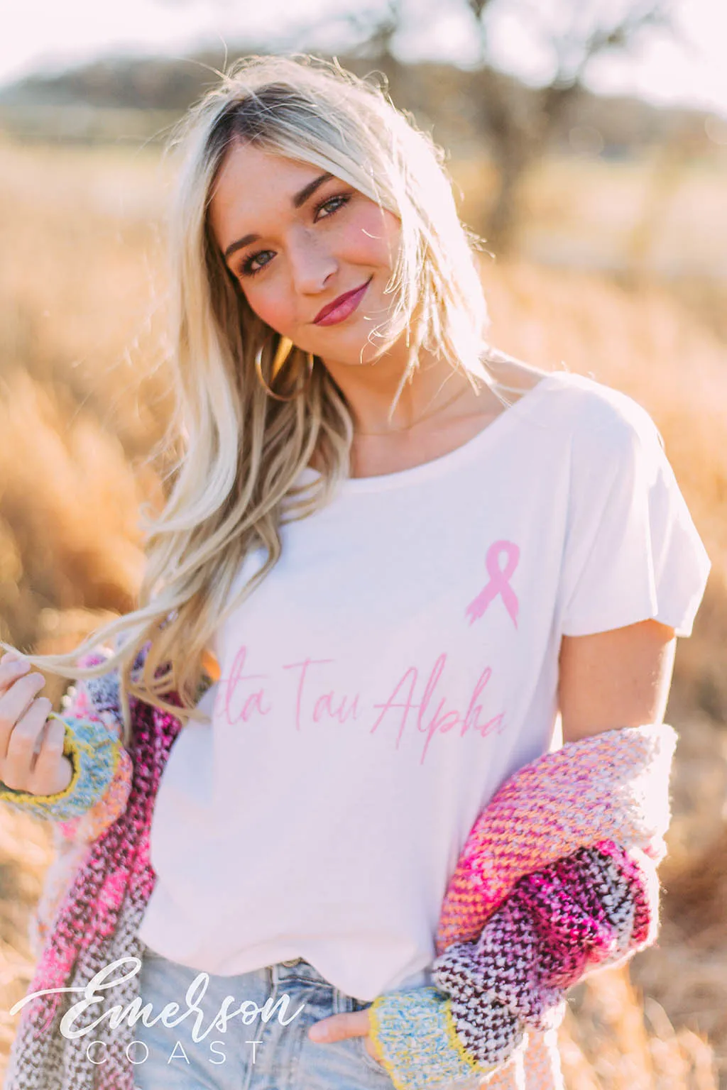 Zeta Tau Alpha Think Pink Ribbon Tee