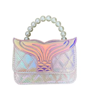 Zomi Gems Mermaid Tail Pearl Handle Handbag - Pink